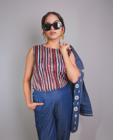 Blue | Red Boss Muse Denim Jacket Set